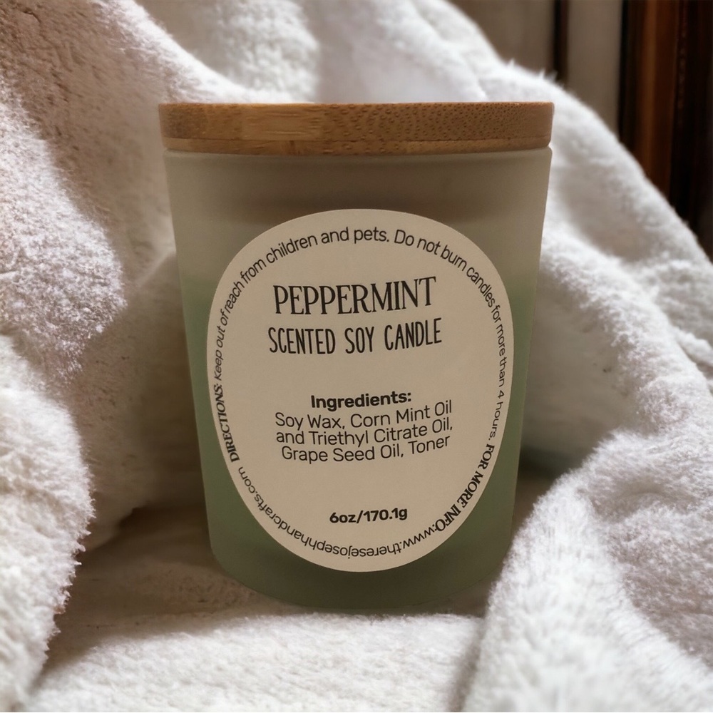 Peppermint Scented Soy Candle